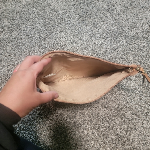 TUTILO New York Black Nylon Purse Shoulder Bag Tan Trim Convertible Small - Picture 3 of 3